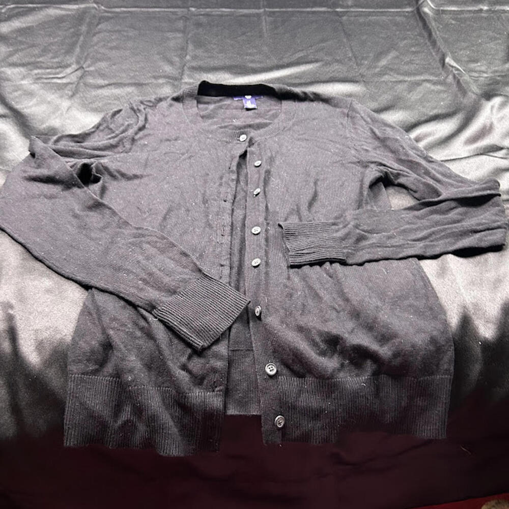 Gap Womens Black Long Sleeve Button Up Cardigan Sweater Size S